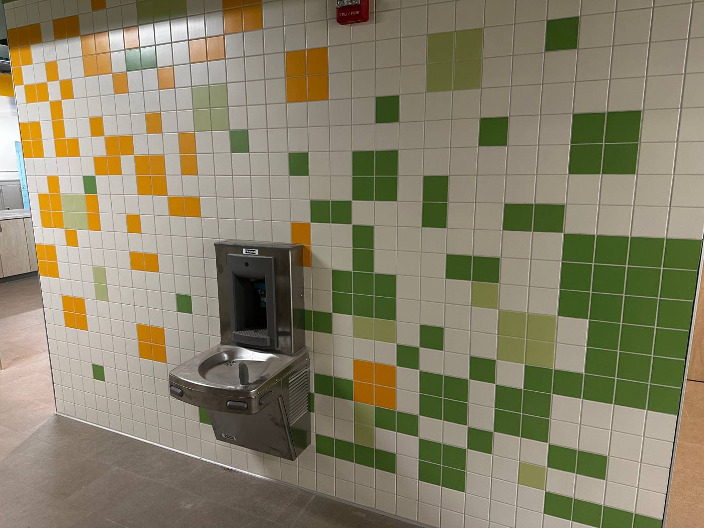 Sherwood Elementary School, corridor wall tile