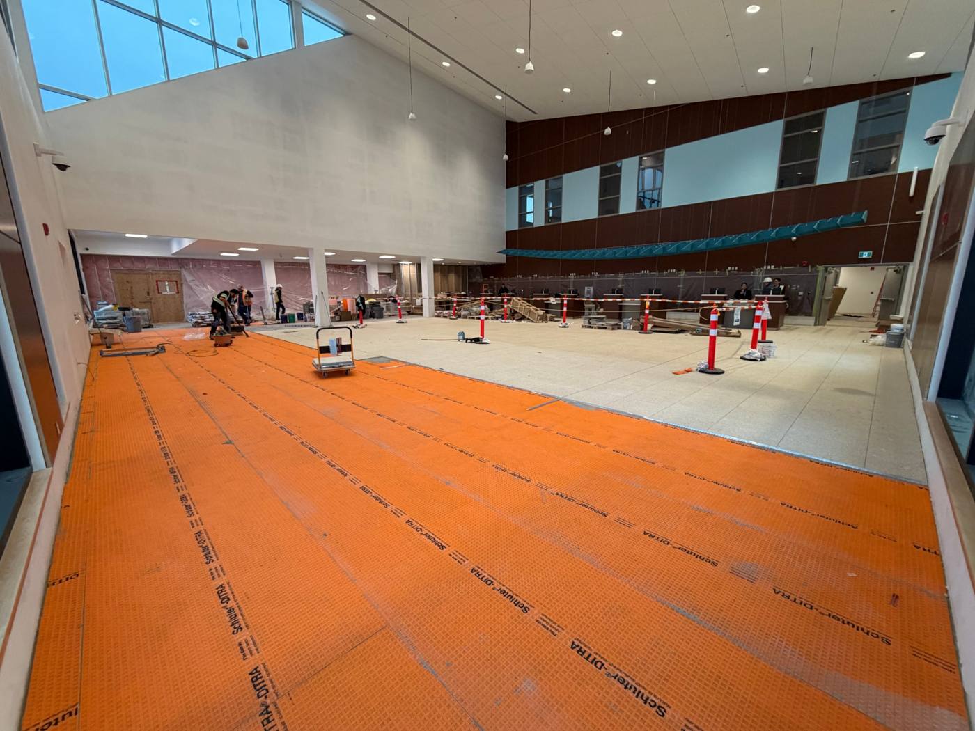 Charlottetown Airport Phase 2, membrane and tile in progress