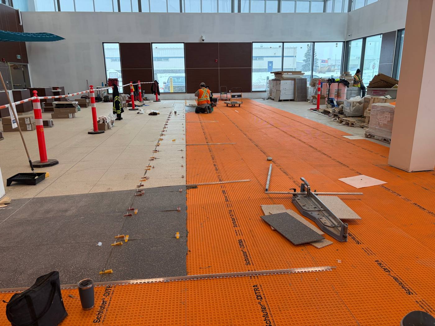 Charlottetown Airport Phase 2, terminal floor in progress