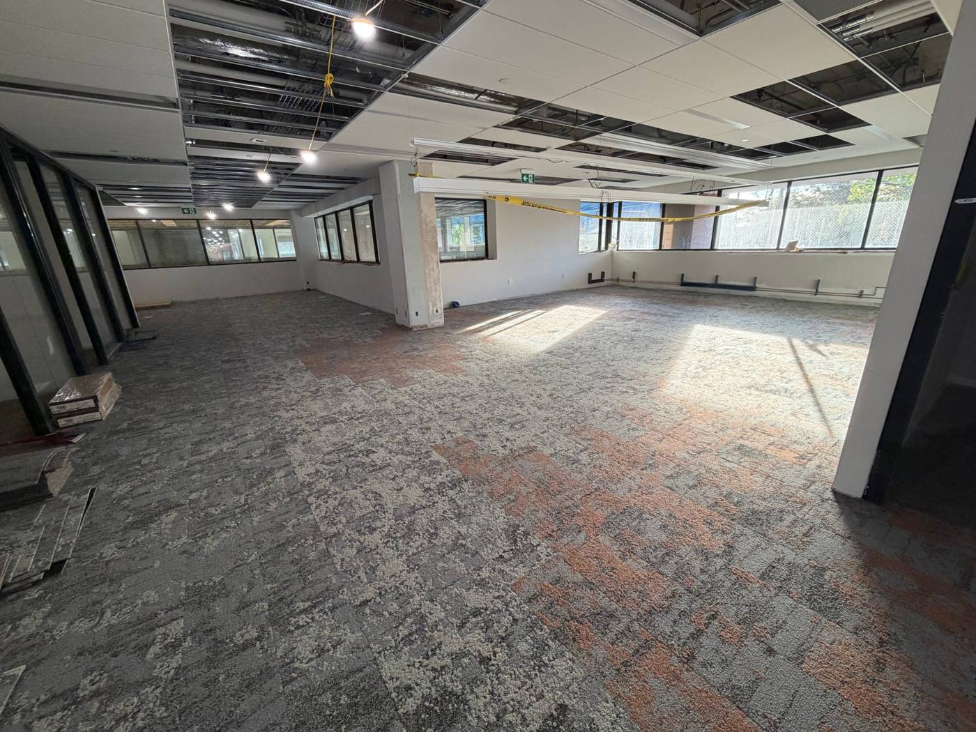 Daniel J. MacDonald Building, patterned carpet tile in open office