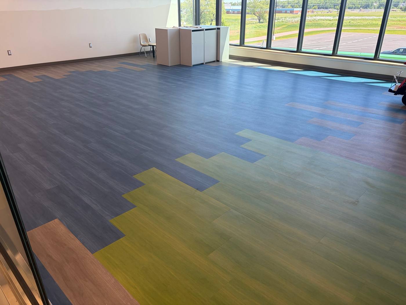 Summerside Health Centre, multi-colour LVT plank layout